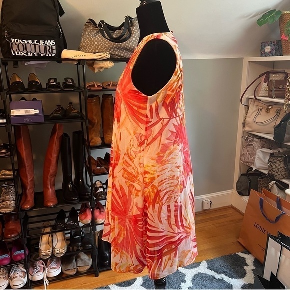 CALVIN KLEIN Printed Sleeveless Trapeze Mini Dress - Picture 3 of 7